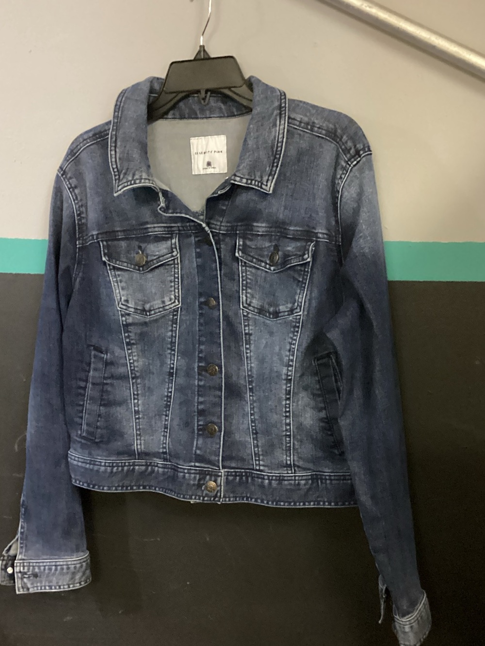 Celebrity Pink Washed Blue Denim Jacket